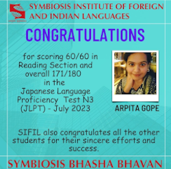 Student achievment - Symbiosis institute of foreign and indian languages